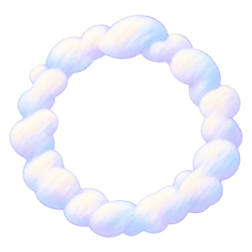 Cloud circle frame sticker