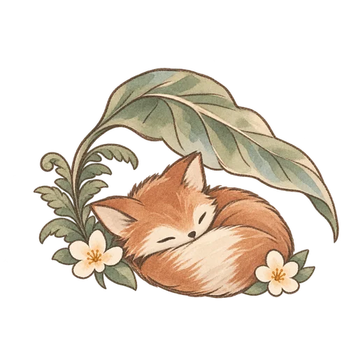 Fox flower nap sticker
