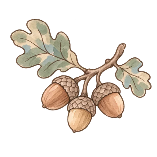Acorn cluster sticker