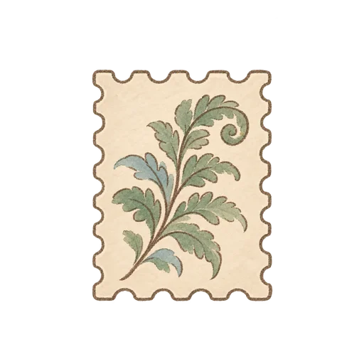 Forest postage stamp sticker