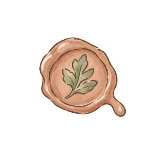 Leaf wax seal sticker