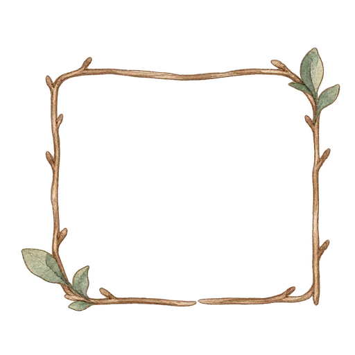 Twig square frame sticker